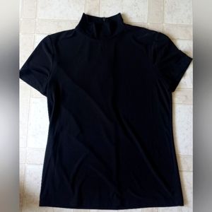 ANN Klein Women's Black Versatile Mock neck Top